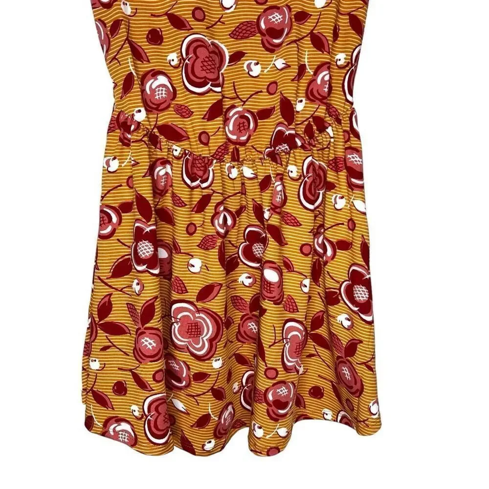 NEW Dot Dot Smile Brown Floral Flapper Dress 8/10